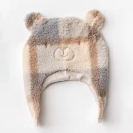 Căciulă teddy cu urechiușe de ursuleț pentru bebeluși, moale și călduroasă