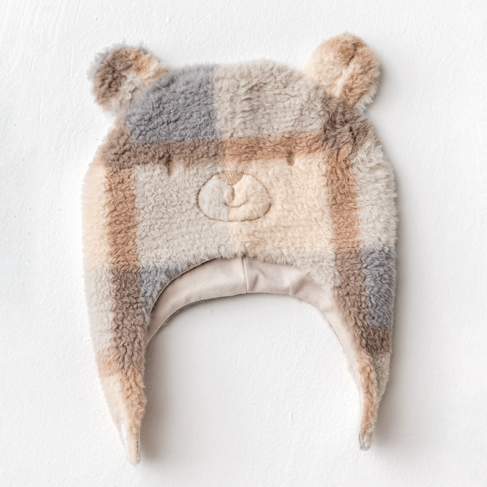 Căciulă teddy cu urechiușe de ursuleț pentru bebeluși Căciulă teddy cu urechiușe de ursuleț pentru bebeluși, moale și călduroasă