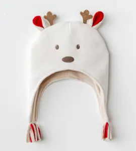 Căciuliță bebeluși cu ren, moale și călduroasă pentru iarnă