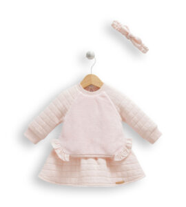 Set „Puf de zână” pentru bebeluși – bluziță, fustiță și bentiță roz