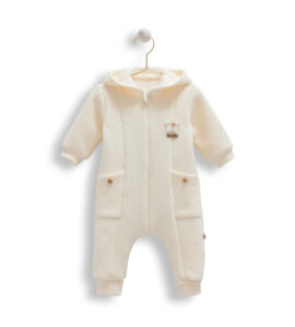 Combinezon „Pui de stea” pentru bebeluși – crem