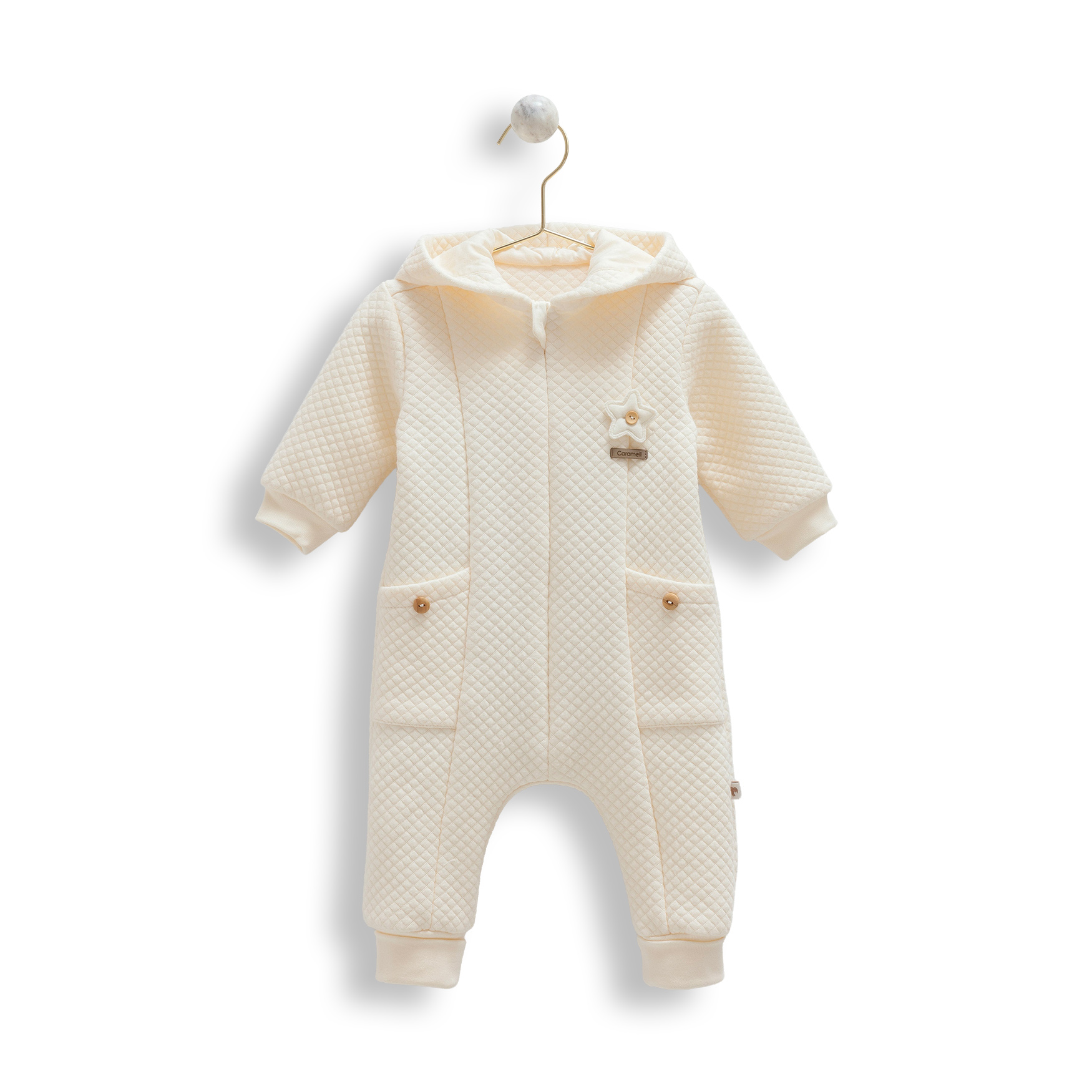Combinezon „Pui de stea” pentru bebeluși – crem Combinezon „Pui de stea” pentru bebeluși – crem