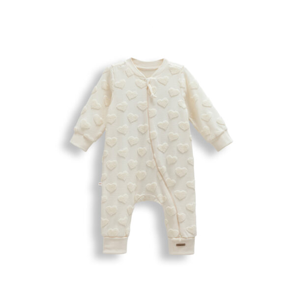 Salopetă „Inimioare moi” pentru bebeluși – TOG 1.0, bej