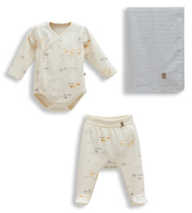 Set „Safari de vis” pentru nou-născuți – bumbac moale, 0–3 luni