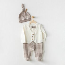Set elegant cu papion și vestă pentru bebeluși